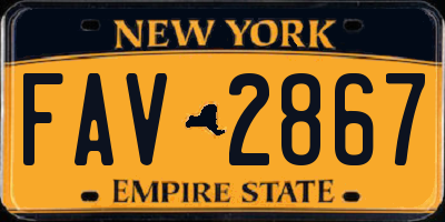 NY license plate FAV2867