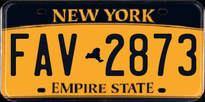 NY license plate FAV2873