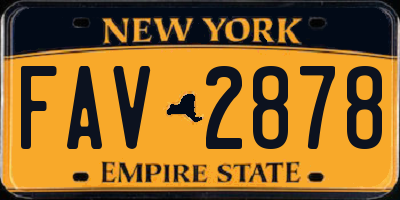 NY license plate FAV2878