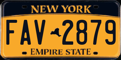 NY license plate FAV2879