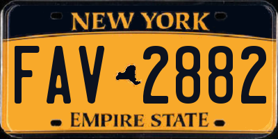 NY license plate FAV2882