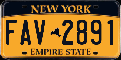NY license plate FAV2891