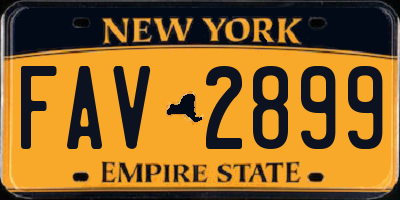 NY license plate FAV2899