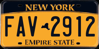 NY license plate FAV2912