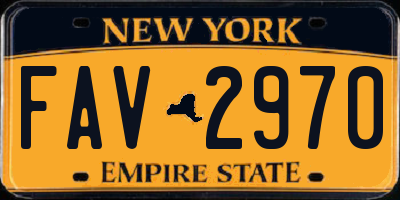 NY license plate FAV2970