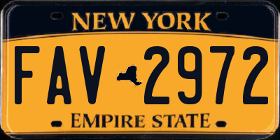 NY license plate FAV2972