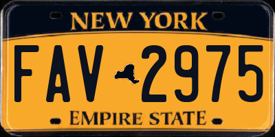 NY license plate FAV2975