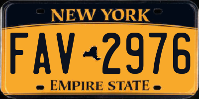 NY license plate FAV2976