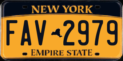 NY license plate FAV2979