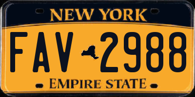 NY license plate FAV2988