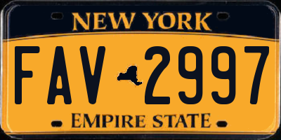 NY license plate FAV2997