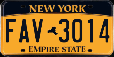 NY license plate FAV3014