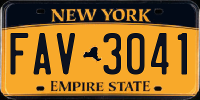 NY license plate FAV3041
