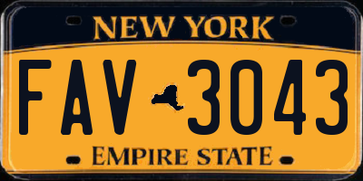NY license plate FAV3043