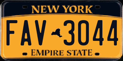 NY license plate FAV3044