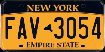 NY license plate FAV3054