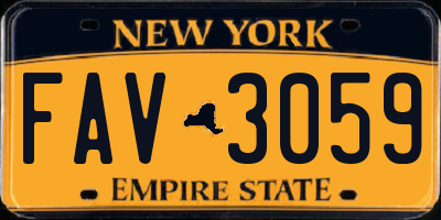 NY license plate FAV3059