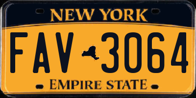 NY license plate FAV3064