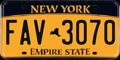 NY license plate FAV3070
