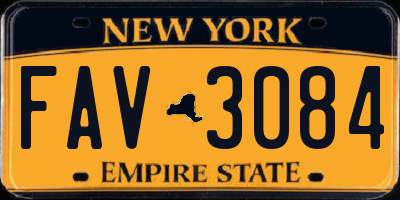 NY license plate FAV3084