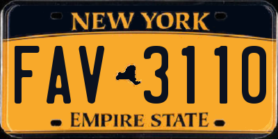 NY license plate FAV3110