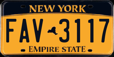 NY license plate FAV3117