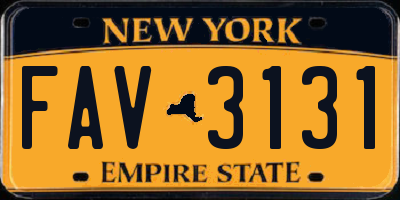 NY license plate FAV3131
