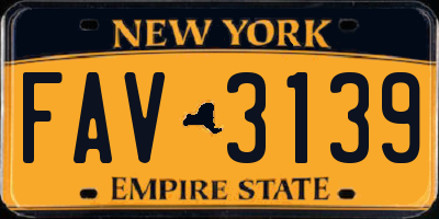 NY license plate FAV3139