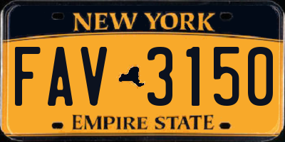 NY license plate FAV3150