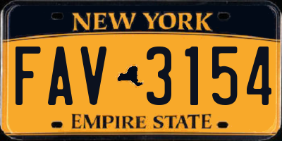 NY license plate FAV3154