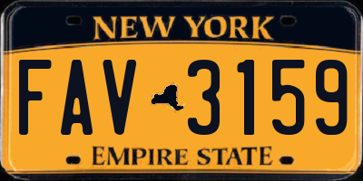 NY license plate FAV3159