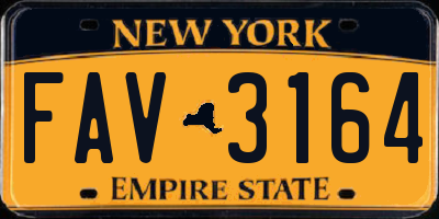 NY license plate FAV3164