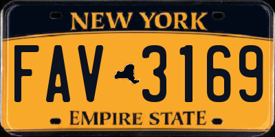 NY license plate FAV3169