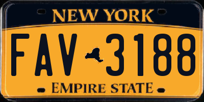 NY license plate FAV3188