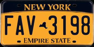 NY license plate FAV3198