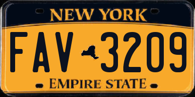 NY license plate FAV3209