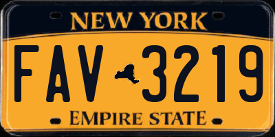 NY license plate FAV3219