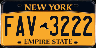NY license plate FAV3222