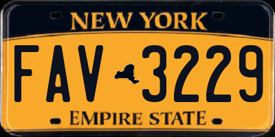 NY license plate FAV3229