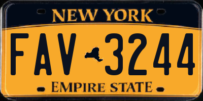 NY license plate FAV3244