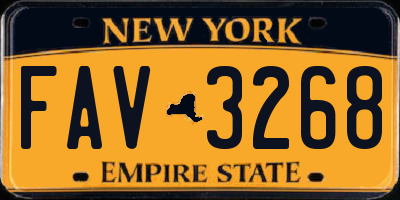 NY license plate FAV3268