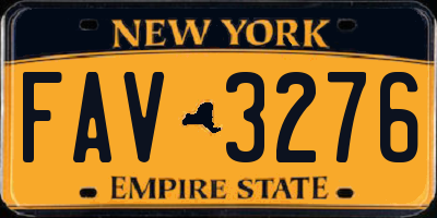 NY license plate FAV3276