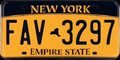 NY license plate FAV3297