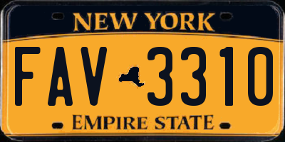 NY license plate FAV3310