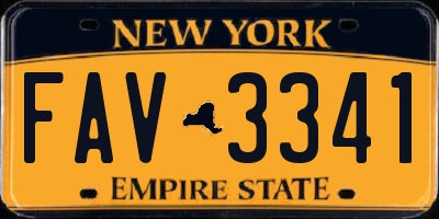 NY license plate FAV3341
