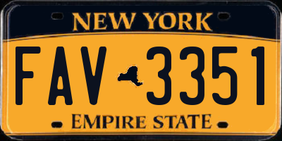 NY license plate FAV3351