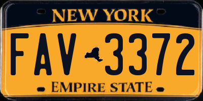 NY license plate FAV3372