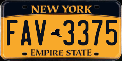 NY license plate FAV3375