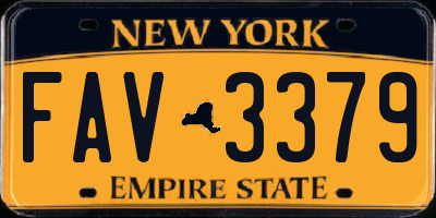 NY license plate FAV3379