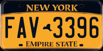 NY license plate FAV3396